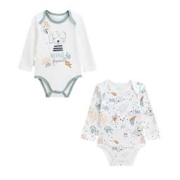 Lot De 2 Bodies Bébé Manches Longues Scotty Blanc