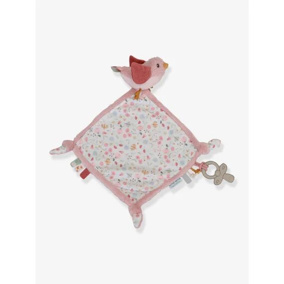 Doudou carré Oiseau – Flowers&Butterflies – LITTLE DUTCH rose pâle