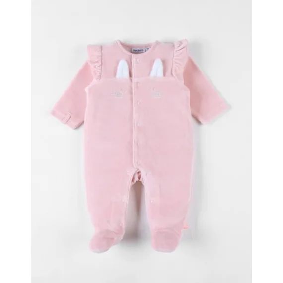 Pyjama En Velours Côtelé, Lapin Rose