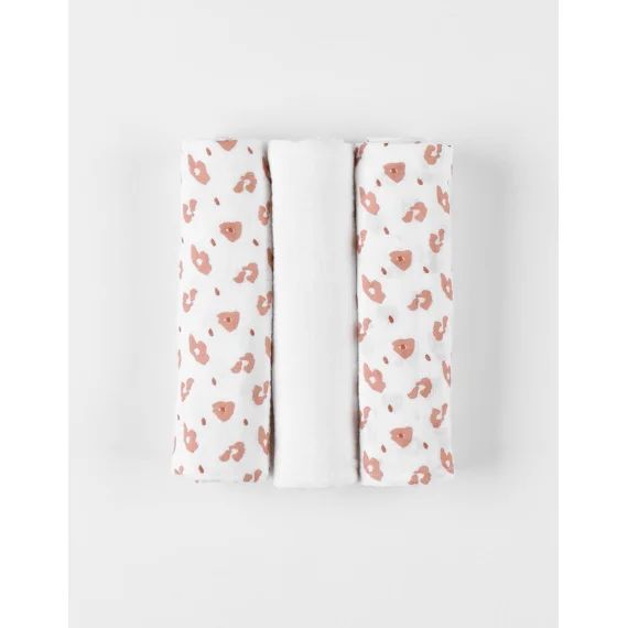 Set De 3 Langes En Mousseline De Coton Blanc