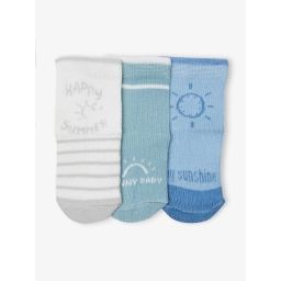 Lot de 3 paires de chaussettes sunny bébé bleu azur