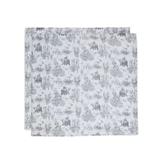 Lot de 2 langes en coton Pimpelmees Forest Animals (70 x 70 cm)