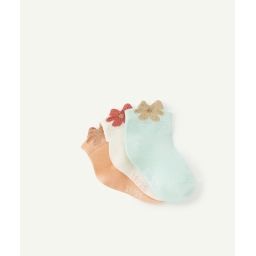 Lot de 3 paires de chaussettes bébé fille en coton bio –  – Soldes