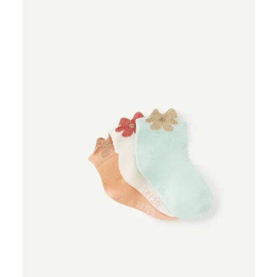 Lot de 3 paires de chaussettes bébé fille en coton bio –  – Soldes