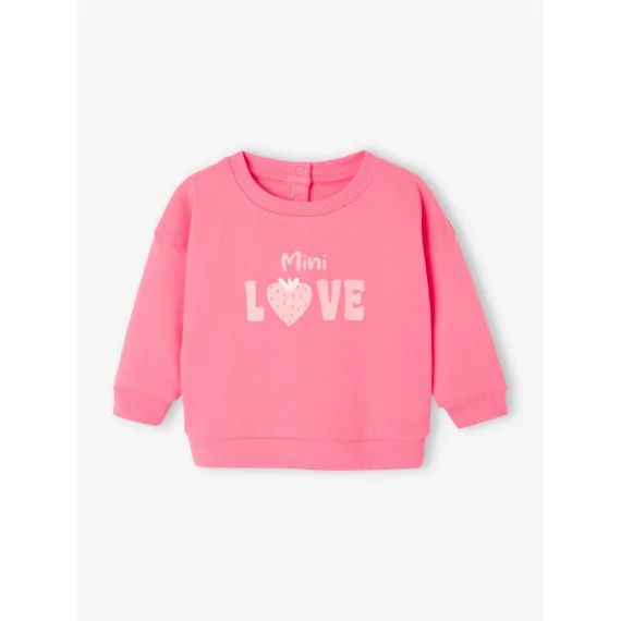 Sweat-shirt bébé pressionné dos rose