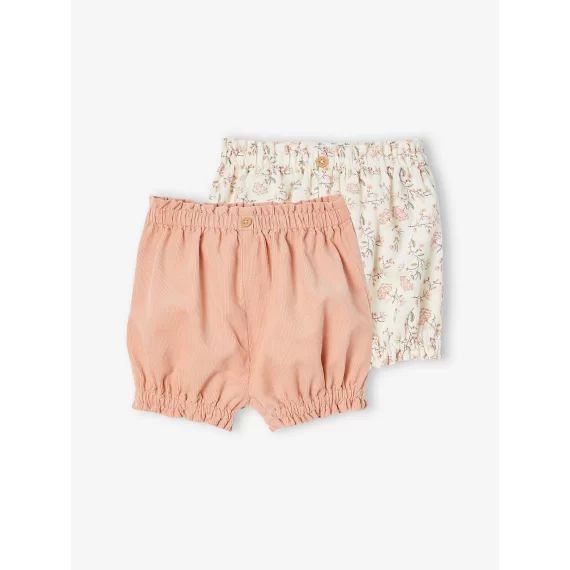 Lot de 2 bloomers bébé en velours vieux rose
