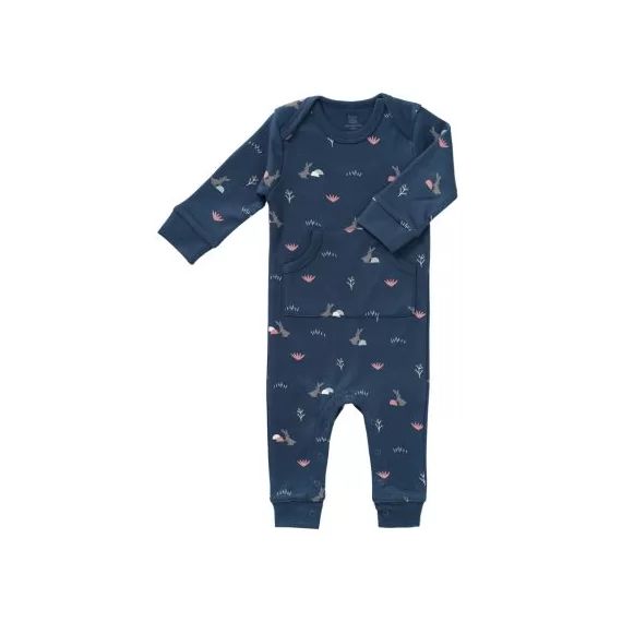Combinaison pyjama en coton bio Rabbit mood indigo (6-12 mois : 67 à 74 cm)