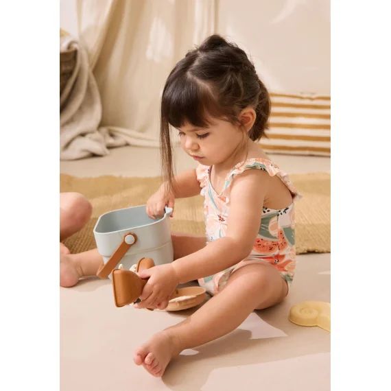 Maillot De Bain Bébé 1 Pièce Fleur Ecru