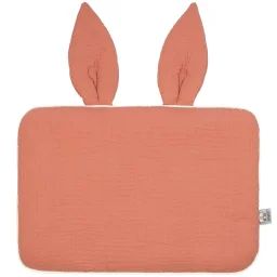 Oreiller Plat Lapin En Gaze De Coton Jeanne Terracotta