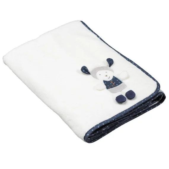 Couverture bébé 75X100cm en velours blanc blanc