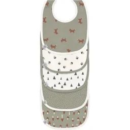 Lot 5 bavoirs en éponge coton bio  Little Forest Renard