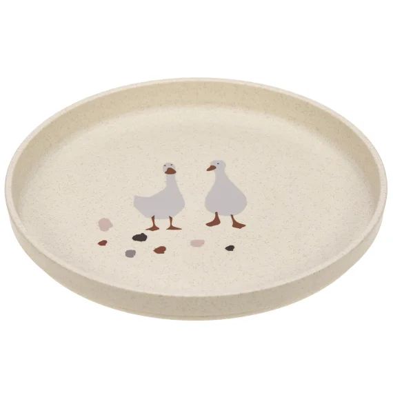 Assiette plate Tiny Farmer mouton et oie naturel