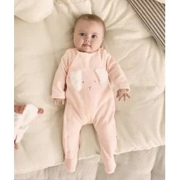 Le dors bien velours rose avec oreilles de lapin en relief –  – Soldes