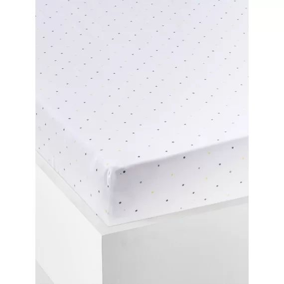 Drap-housse bébé MENTHE A L&rsquo;EAU blanc / multicolore