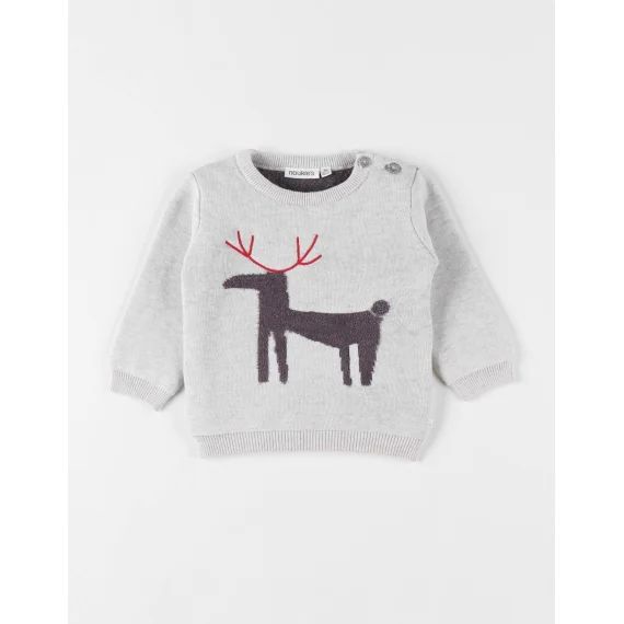 Pull Tricot Noël Chiné Beige