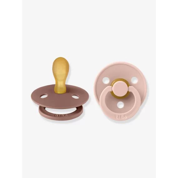 Lot de 2 sucettes-tétines BIBS Colour, taille 2 de 6 à 18 mois terracotta/rose poudre