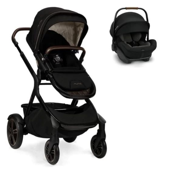 Poussette Nuna Demi Grow – Riveted + Coque Auto Arra Next – Caviar