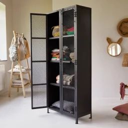Armoire Enfant En Métal Noir 175 Cleo Noir