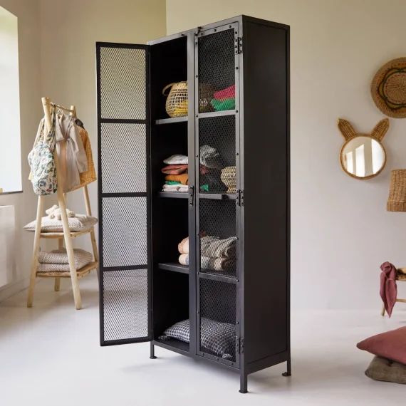 Armoire Enfant En Métal Noir 175 Cleo Noir