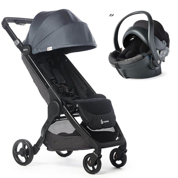Poussette Ergobaby Metro+ – Slate Grey + Coque Auto iZi Go Modular X1 by BeSafe – Black