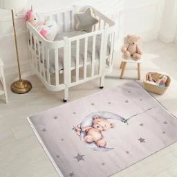 Tapis Enfant Bear Très Doux Gris