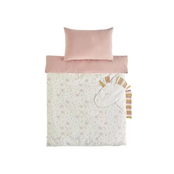 Housse de couette + taie d&rsquo;oreiller Lina la licorne (100 x 140 cm)