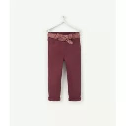 Pantalon droit prune avec ceinture étoiles bébé fille –  – Soldes