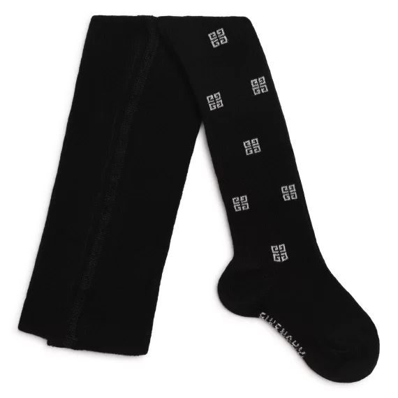 Collant à motif jacquard Fille Noir