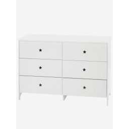 Commode 6 tiroirs LIGNE SIRIUS blanc clair uni
