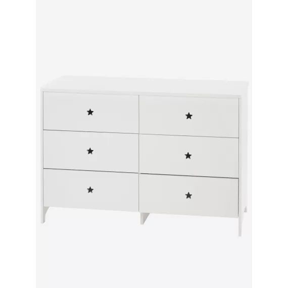 Commode 6 tiroirs LIGNE SIRIUS blanc clair uni