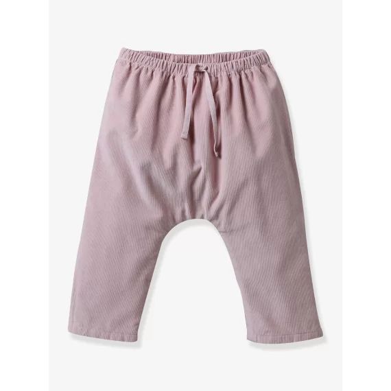 Sarouel Bébé en velours CYRILLUS vieux rose