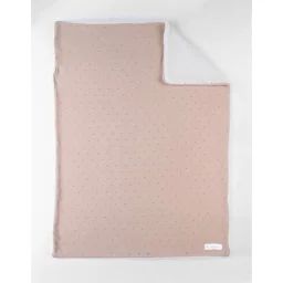 Couverture 75x100cm Coton Bio/sherpa – Rose Rose