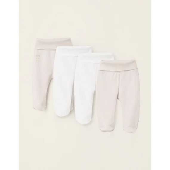 Pack 4 Pantalons À Pieds En Coton Multicolore