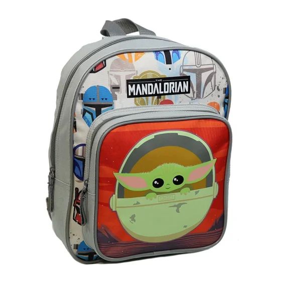 Sac À Dos Maternelle Avec Poche Star Wars / The Mandalorian Baby Yoda Gris