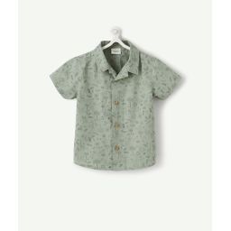 La chemise verte manches courtes avec animation savane –  – Soldes