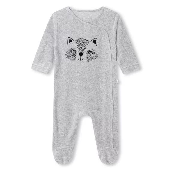 Pyjama velours avec imprimé Garçon Gris