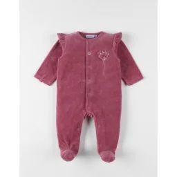 Pyjama En Velours Côtelé, Coeur Rose