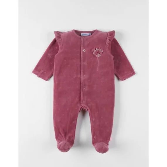 Pyjama En Velours Côtelé, Coeur Rose