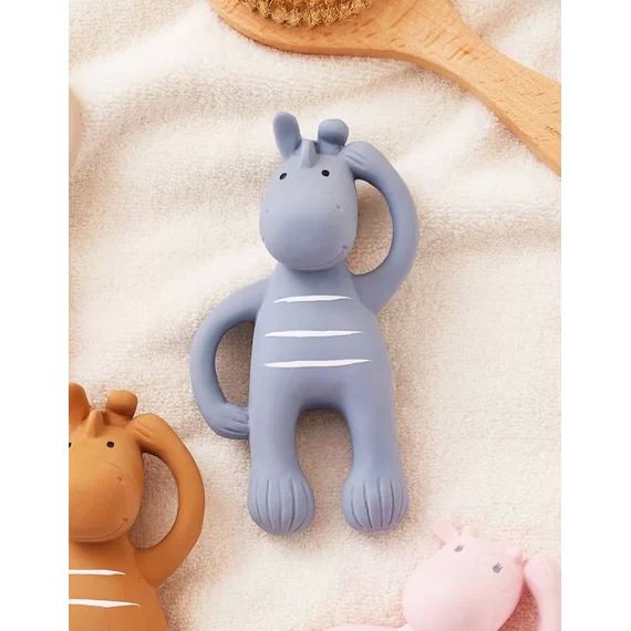 Jouet de bain et de dentition Paco en caoutchouc naturel bleu