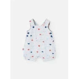 Salopette En Coton Avec Imprimé Carreaux Blanc