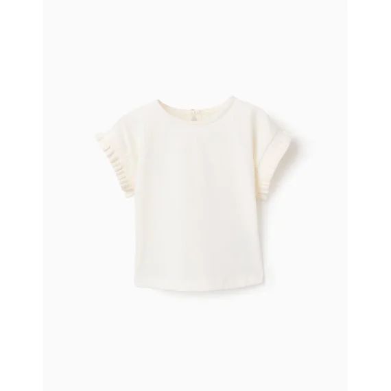 T-shirt De Coton À Manches Kimono Blanc