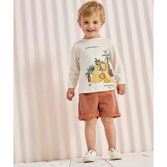 Bermuda bébé garçon rouille en viscose responsable –  – Soldes