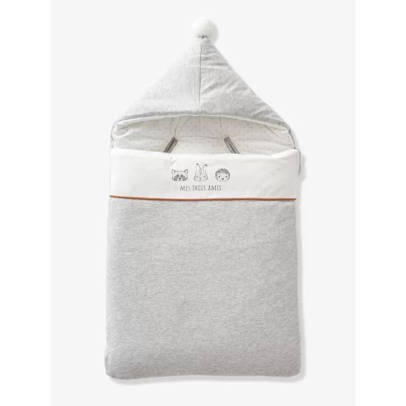Nid d&rsquo;ange MINI COMPAGNIE en coton bio* gris chiné