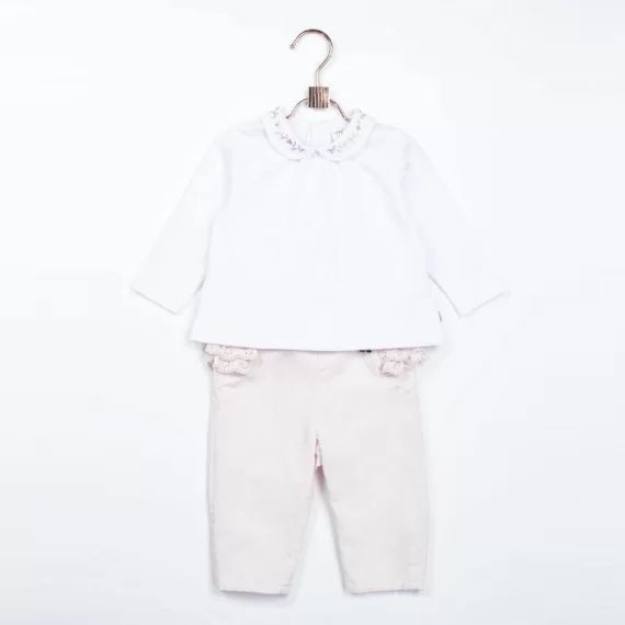 Pantalon en velours Fille Rose