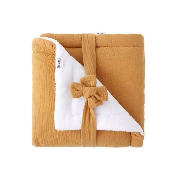 Couverture polaire en gaze de coton noisette (70 x 100 cm)