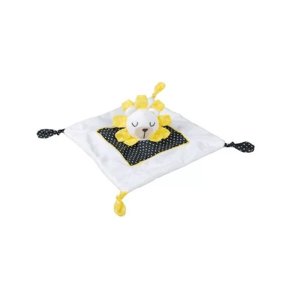 Doudou mouchoir Sauthon pluche et pompon blanc