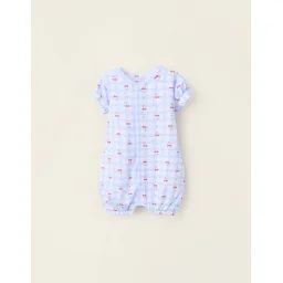 Pyjama Combi-short Avec Motif Et Volants Bleu
