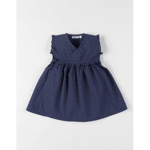 Robe Portefeuille Mousseline De Coton Bleu