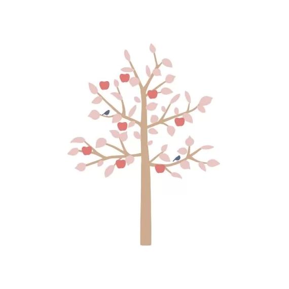 Sticker géant arbre Big Apple Tree rose (180 cm)