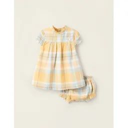 Robe + Bloomer À Carreaux Brothers & Sisters Jaune Clair